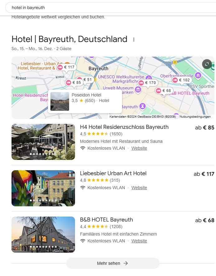 lokales seo für hotels - google my business eintrag